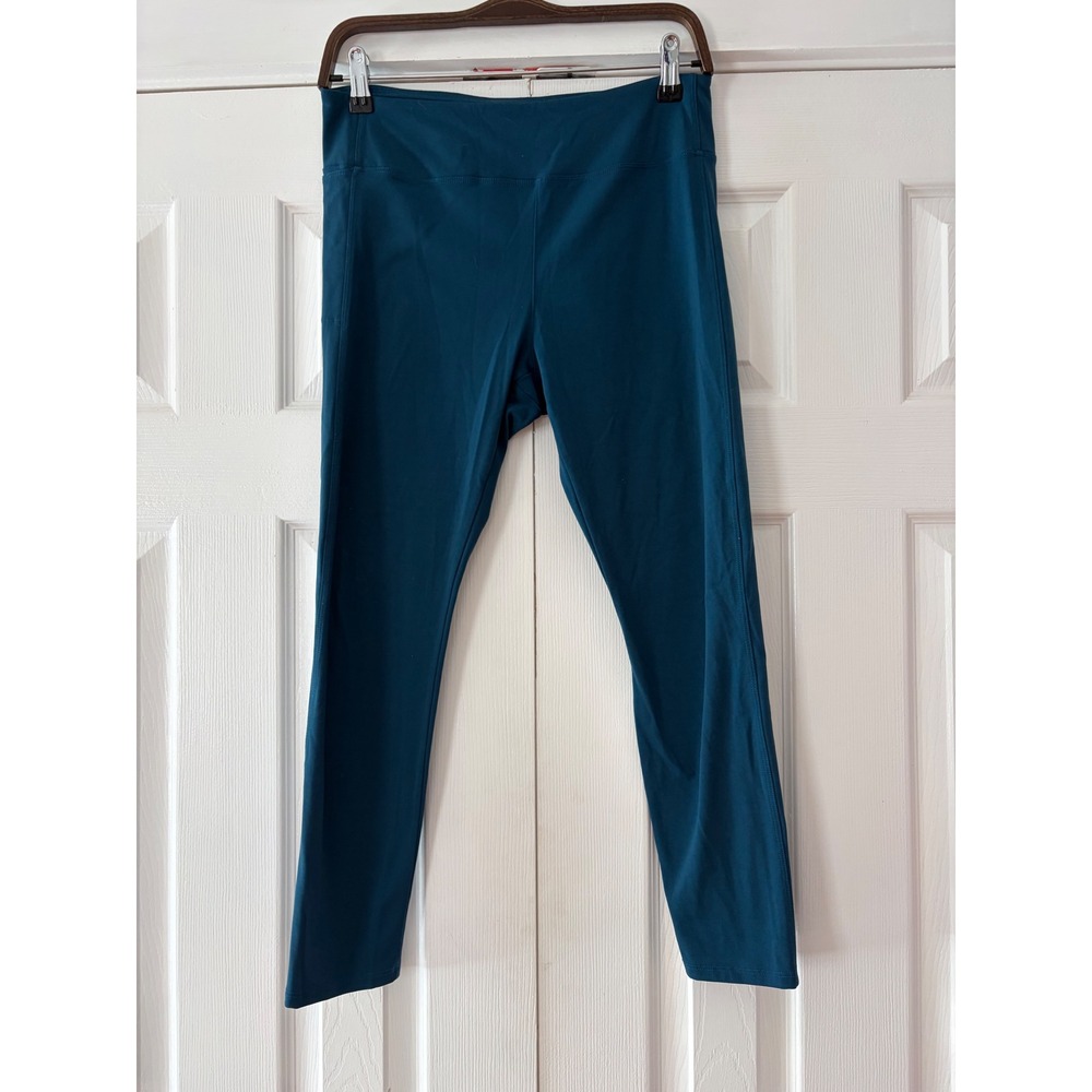 American Giant Womens High Waisted Leggings Teal Blue Size 12 Made in USA Active